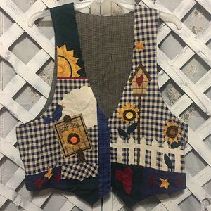 Women's Hand Made Vest Reversable Country